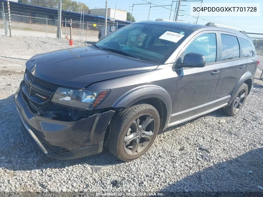 2019 Dodge Journey Crossroad Awd VIN: 3C4PDDGGXKT701728 Lot: 40694725