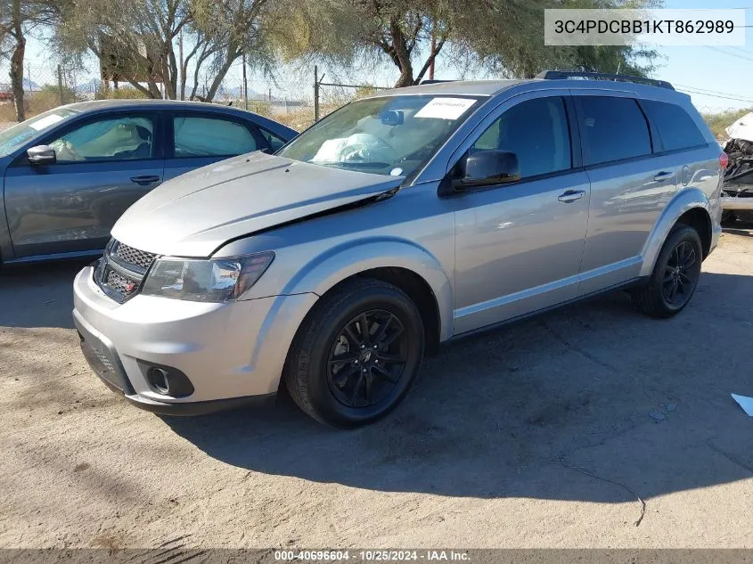 2019 Dodge Journey Se VIN: 3C4PDCBB1KT862989 Lot: 40696604