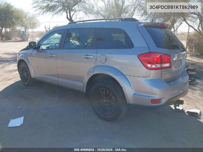 2019 Dodge Journey Se VIN: 3C4PDCBB1KT862989 Lot: 40696604