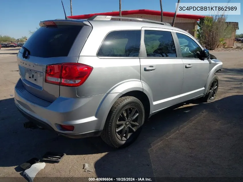 2019 Dodge Journey Se VIN: 3C4PDCBB1KT862989 Lot: 40696604