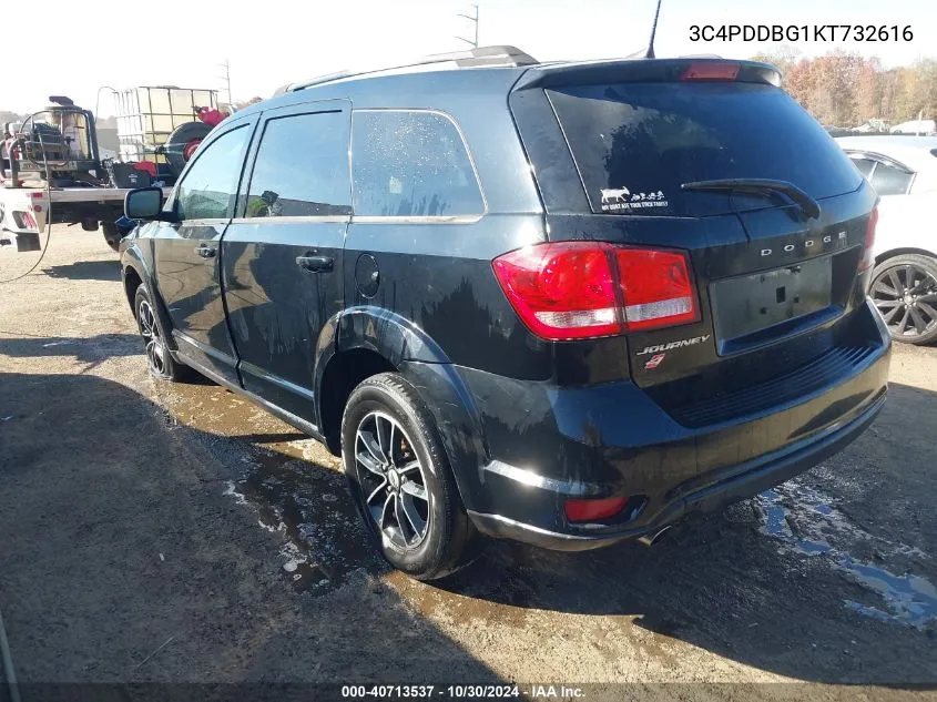 2019 Dodge Journey Se Awd VIN: 3C4PDDBG1KT732616 Lot: 40713537