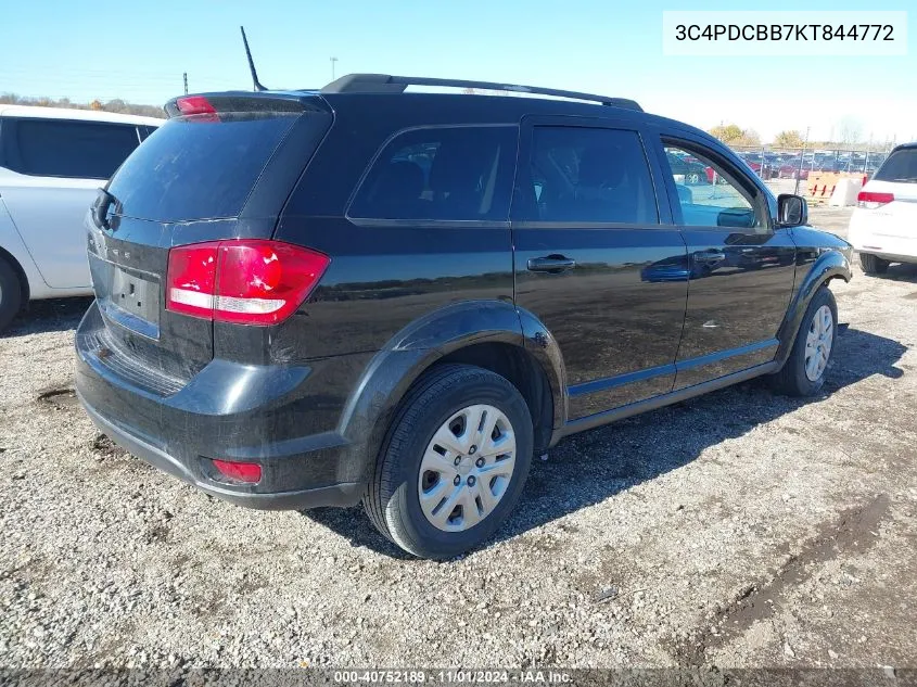 2019 Dodge Journey Se VIN: 3C4PDCBB7KT844772 Lot: 40752189