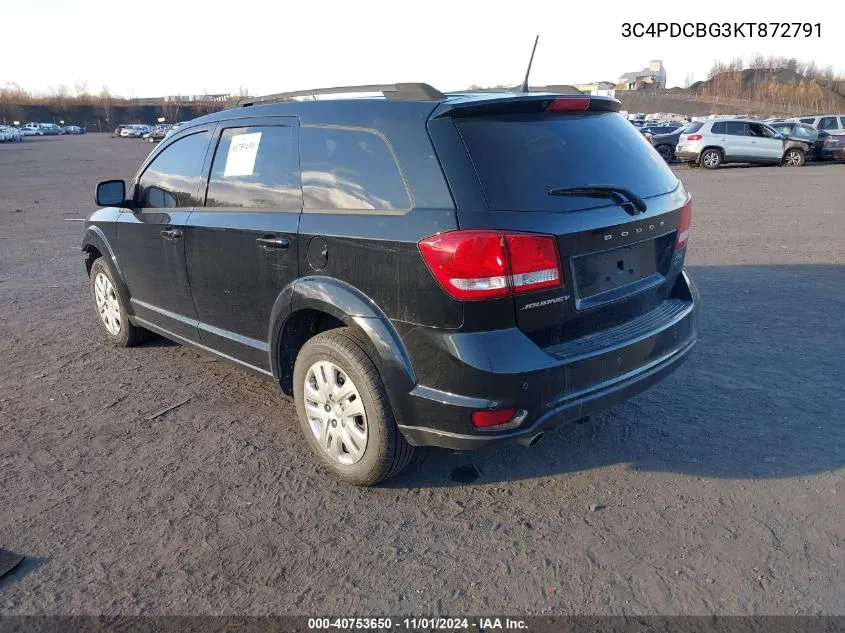 2019 Dodge Journey Se VIN: 3C4PDCBG3KT872791 Lot: 40753650