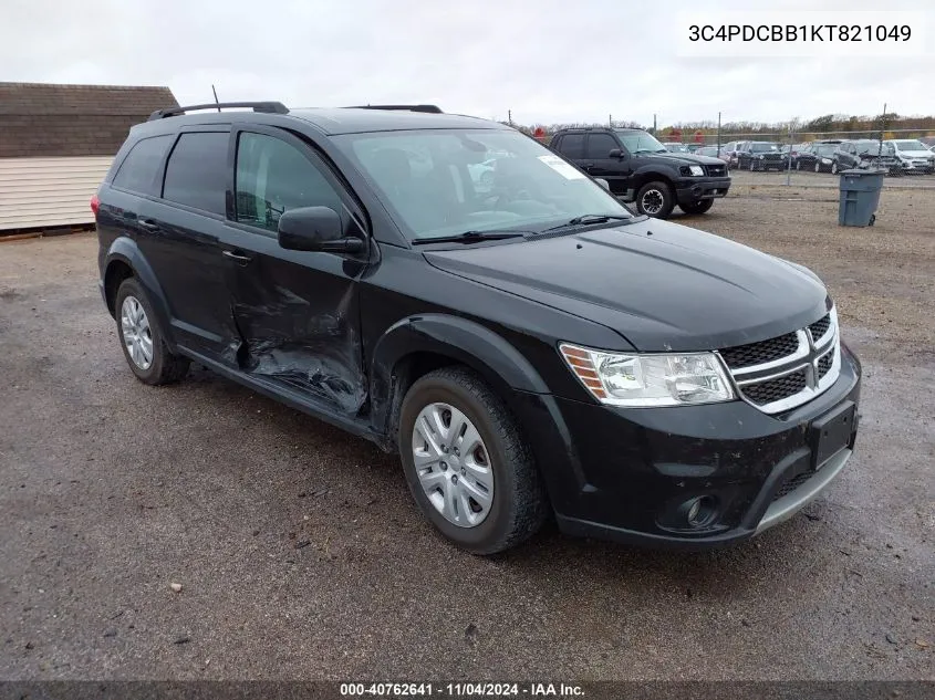 2019 Dodge Journey Se VIN: 3C4PDCBB1KT821049 Lot: 40762641