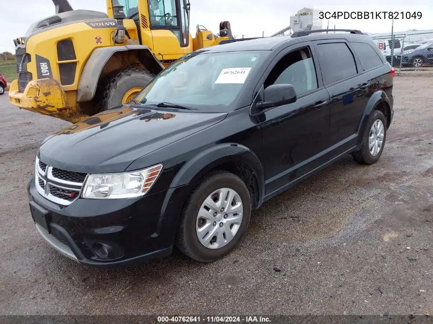 2019 Dodge Journey Se VIN: 3C4PDCBB1KT821049 Lot: 40762641