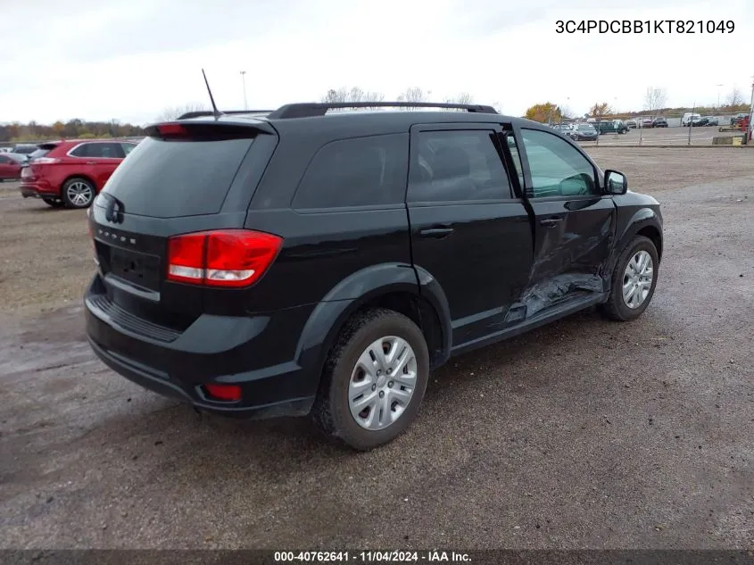 2019 Dodge Journey Se VIN: 3C4PDCBB1KT821049 Lot: 40762641