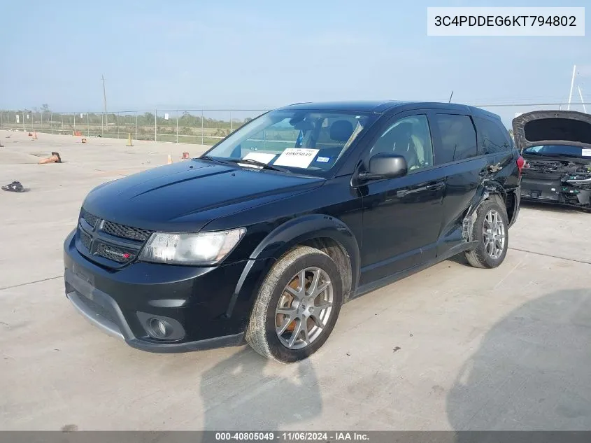 2019 Dodge Journey Gt Awd VIN: 3C4PDDEG6KT794802 Lot: 40805049