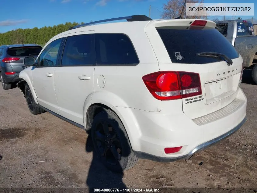 2019 Dodge Journey Crossroad VIN: 3C4PDCGG1KT737382 Lot: 40806776