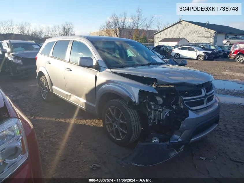 2019 Dodge Journey Gt Awd VIN: 3C4PDDEGXKT738748 Lot: 40807574