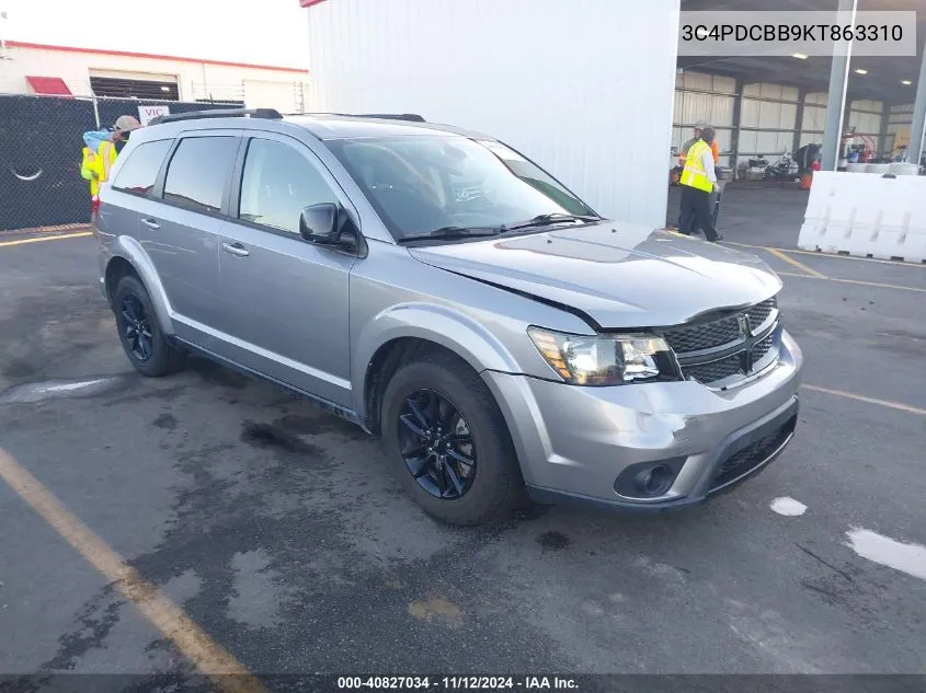 2019 Dodge Journey Se VIN: 3C4PDCBB9KT863310 Lot: 40827034