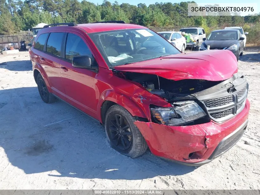 2019 Dodge Journey Se VIN: 3C4PDCBBXKT804976 Lot: 40832810