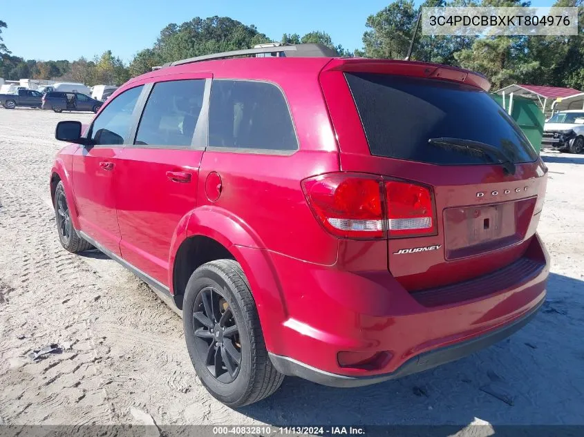 2019 Dodge Journey Se VIN: 3C4PDCBBXKT804976 Lot: 40832810