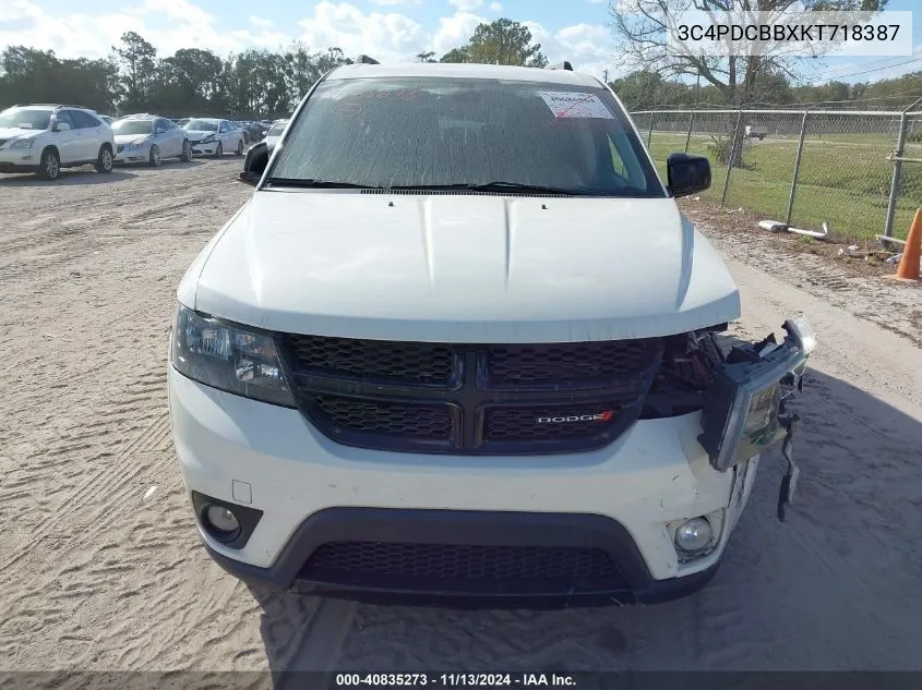 2019 Dodge Journey Se VIN: 3C4PDCBBXKT718387 Lot: 40835273