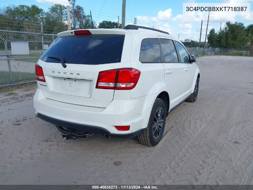 2019 Dodge Journey Se VIN: 3C4PDCBBXKT718387 Lot: 40835273