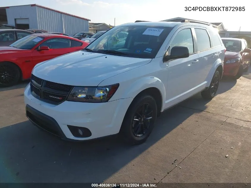 2019 Dodge Journey Se VIN: 3C4PDCBBXKT872985 Lot: 40836136