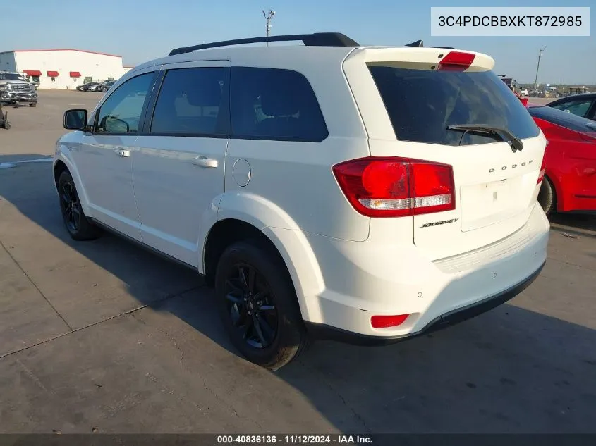 2019 Dodge Journey Se VIN: 3C4PDCBBXKT872985 Lot: 40836136