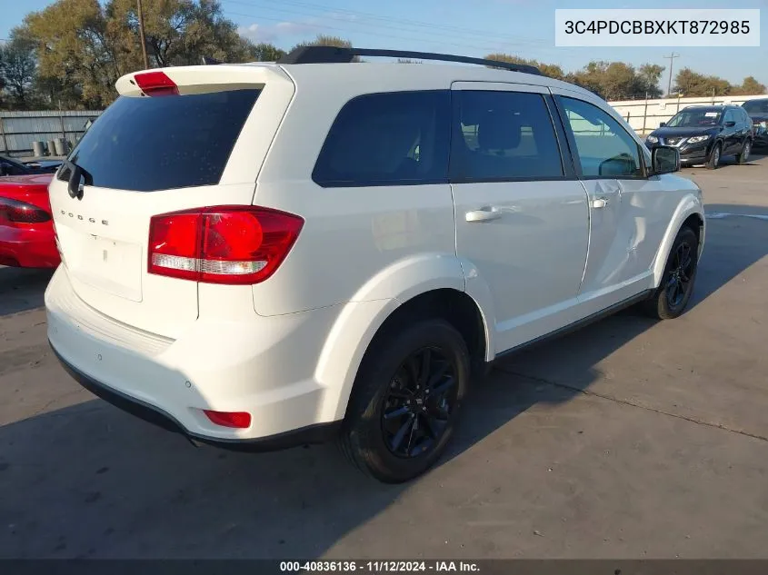 2019 Dodge Journey Se VIN: 3C4PDCBBXKT872985 Lot: 40836136