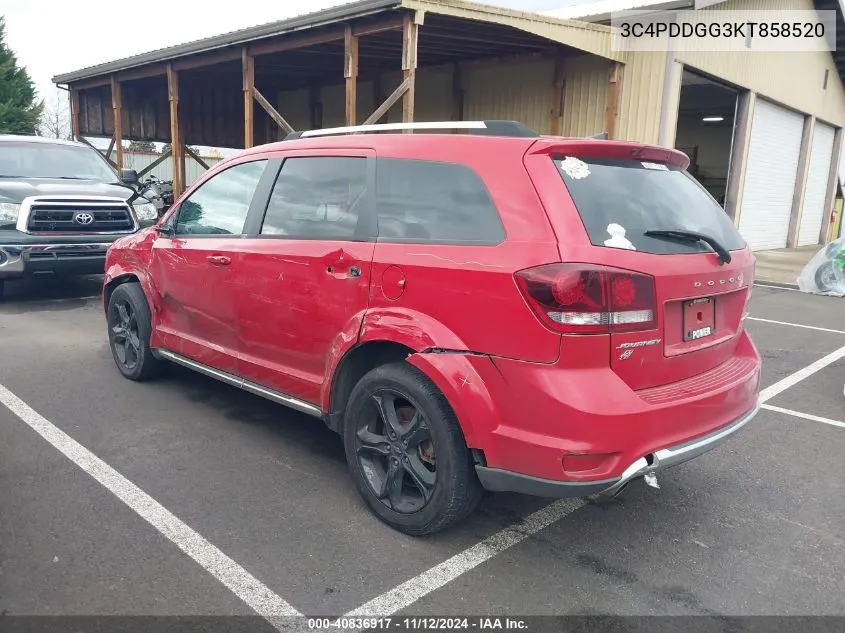 2019 Dodge Journey Crossroad Awd VIN: 3C4PDDGG3KT858520 Lot: 40836917