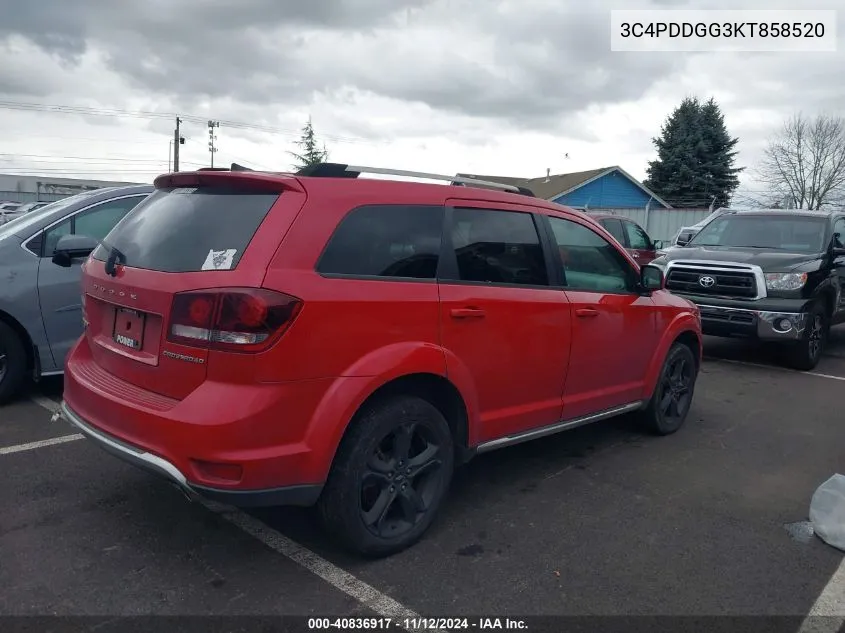 2019 Dodge Journey Crossroad Awd VIN: 3C4PDDGG3KT858520 Lot: 40836917