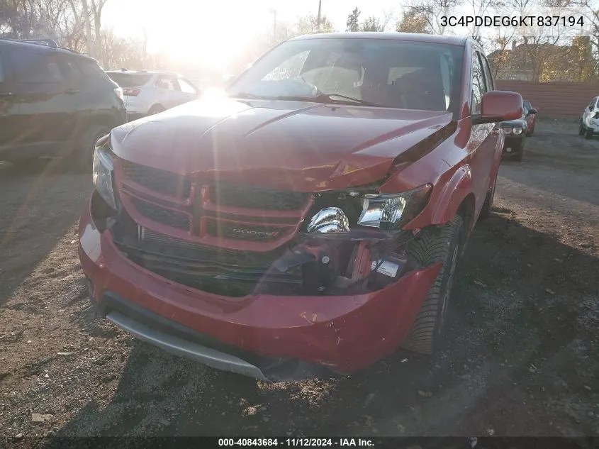 2019 Dodge Journey Gt Awd VIN: 3C4PDDEG6KT837194 Lot: 40843684