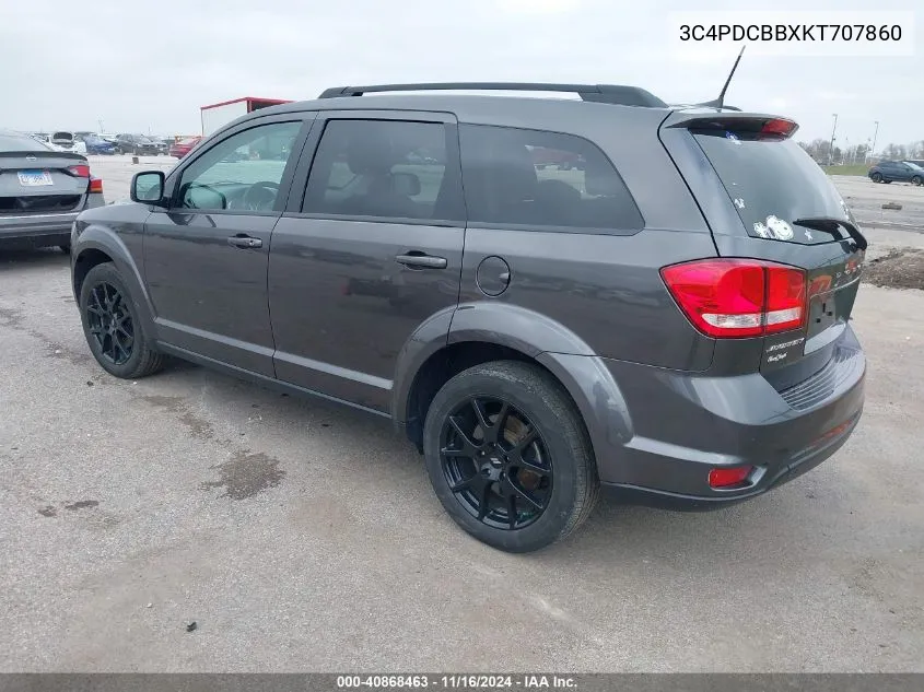 2019 Dodge Journey Se VIN: 3C4PDCBBXKT707860 Lot: 40868463