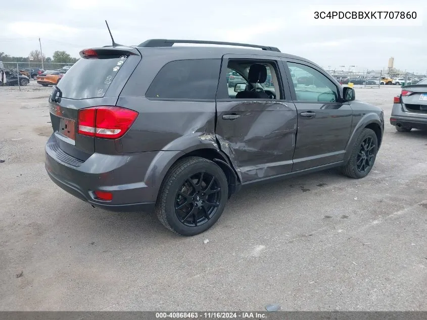 2019 Dodge Journey Se VIN: 3C4PDCBBXKT707860 Lot: 40868463