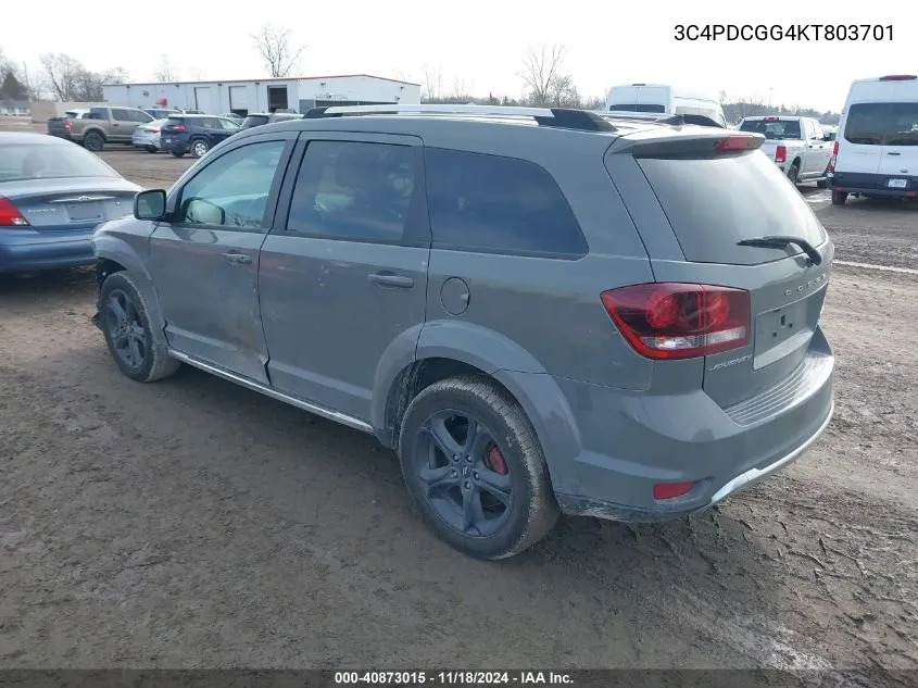 2019 Dodge Journey Crossroad VIN: 3C4PDCGG4KT803701 Lot: 40873015