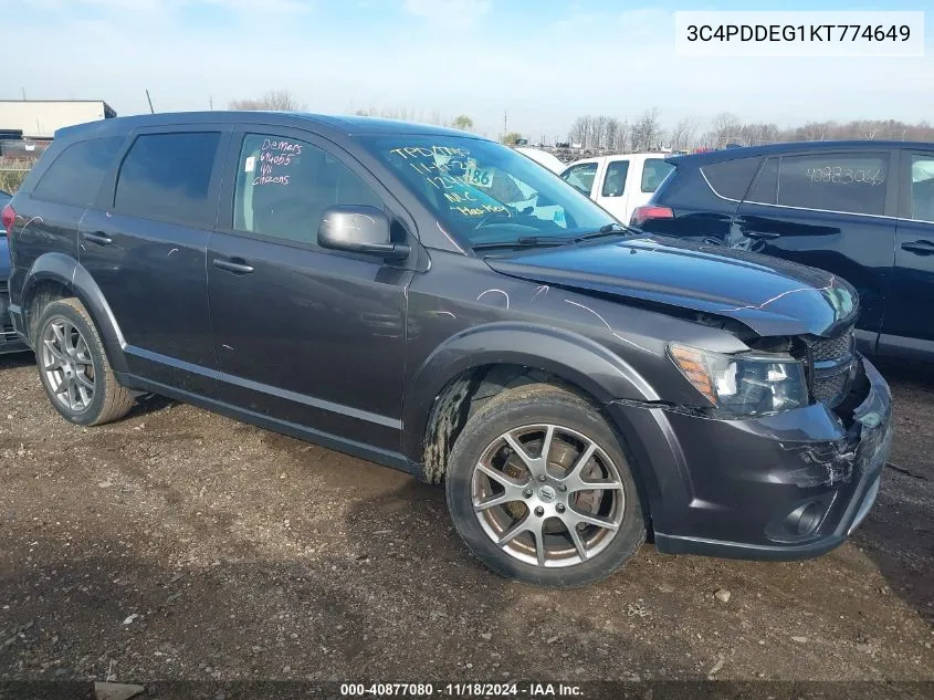 2019 Dodge Journey Gt Awd VIN: 3C4PDDEG1KT774649 Lot: 40877080