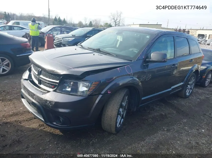 2019 Dodge Journey Gt Awd VIN: 3C4PDDEG1KT774649 Lot: 40877080