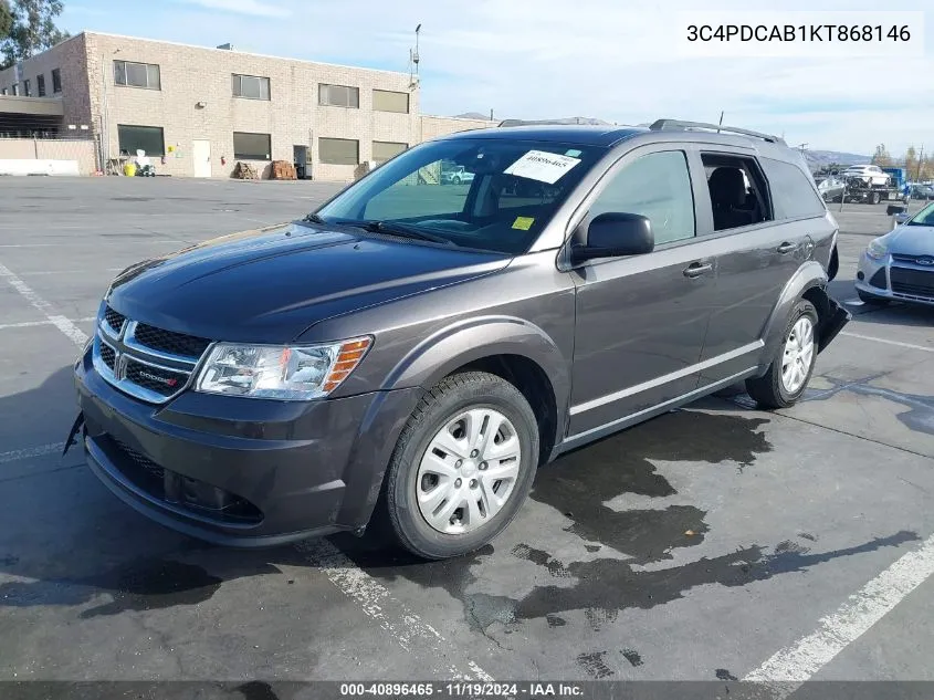 2019 Dodge Journey Se Value Package VIN: 3C4PDCAB1KT868146 Lot: 40896465