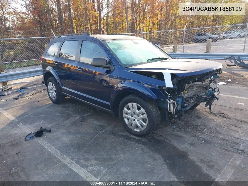 2019 Dodge Journey Se Value Package VIN: 3C4PDCAB5KT858199 Lot: 40899331