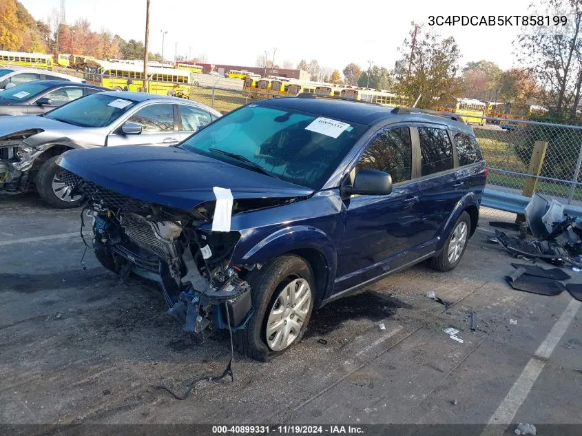 2019 Dodge Journey Se Value Package VIN: 3C4PDCAB5KT858199 Lot: 40899331