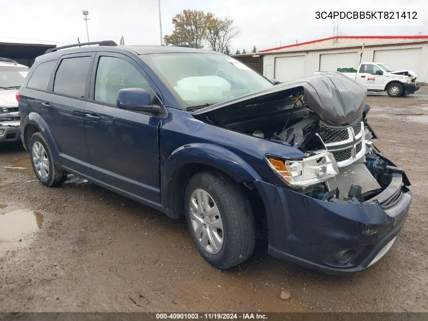 2019 Dodge Journey Se VIN: 3C4PDCBB5KT821412 Lot: 40901003