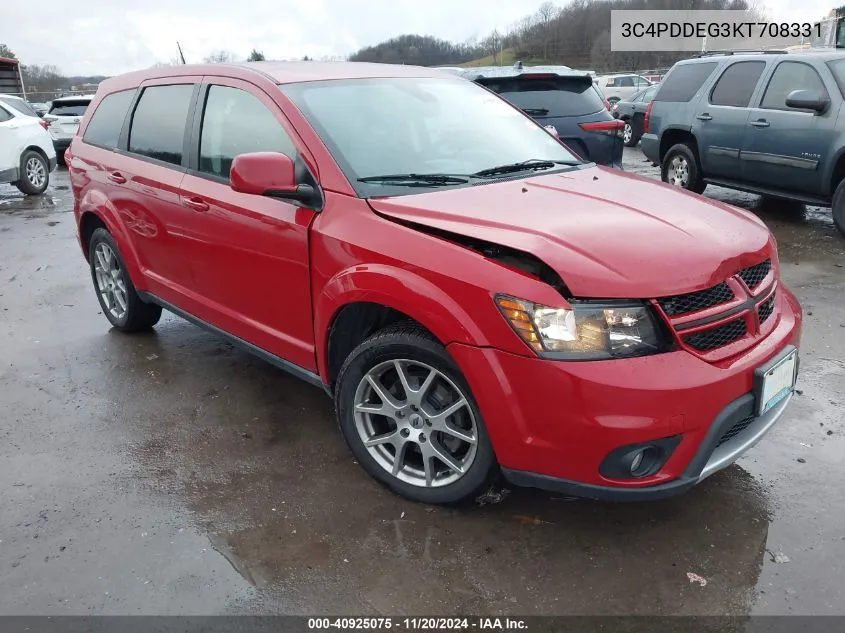 2019 Dodge Journey Gt Awd VIN: 3C4PDDEG3KT708331 Lot: 40925075