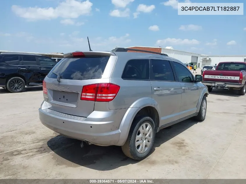 2020 Dodge Journey Se Value VIN: 3C4PDCAB7LT182887 Lot: 39364571