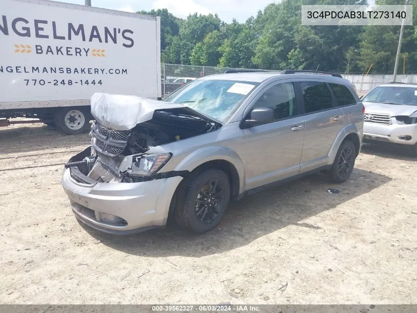 2020 Dodge Journey Se Value VIN: 3C4PDCAB3LT273140 Lot: 39562327