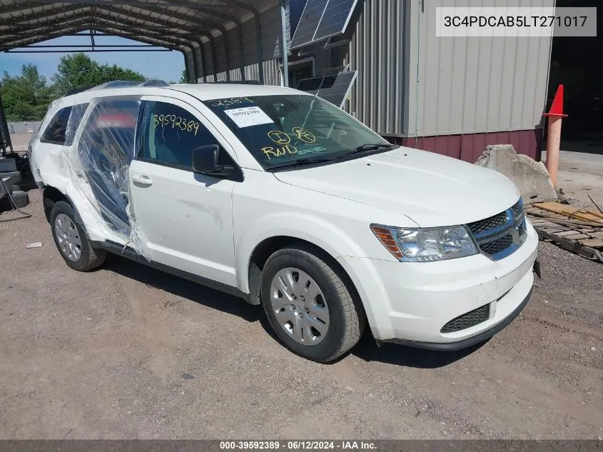 2020 Dodge Journey Se Value VIN: 3C4PDCAB5LT271017 Lot: 39592389