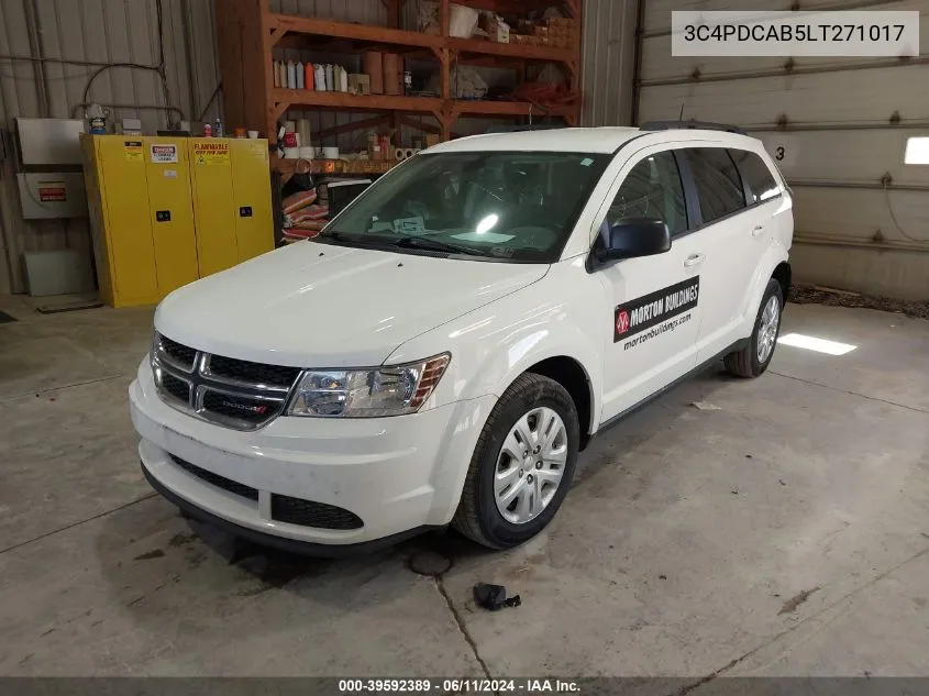 2020 Dodge Journey Se Value VIN: 3C4PDCAB5LT271017 Lot: 39592389