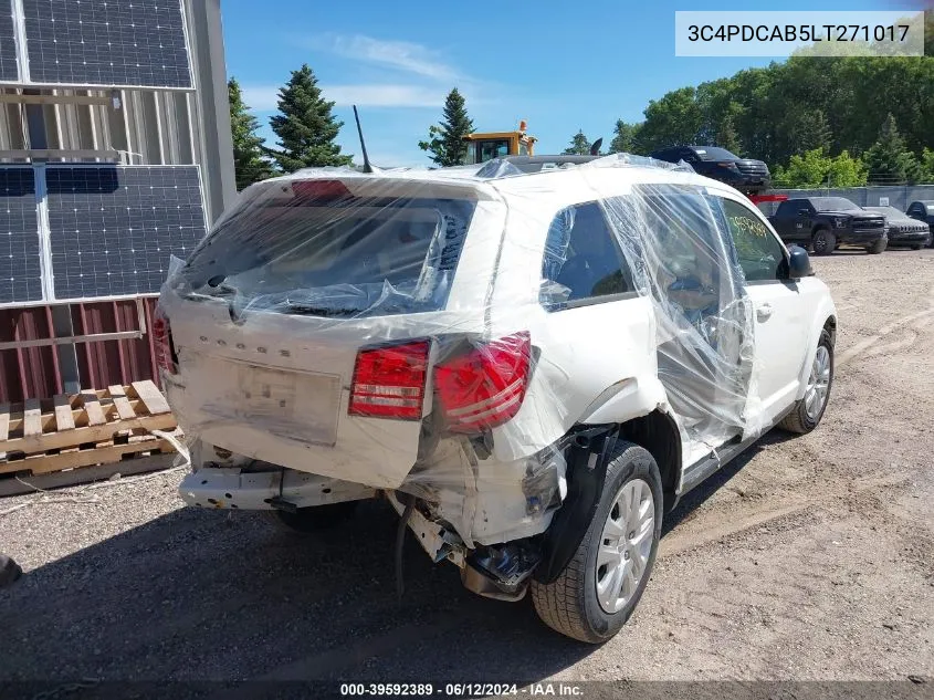 2020 Dodge Journey Se Value VIN: 3C4PDCAB5LT271017 Lot: 39592389