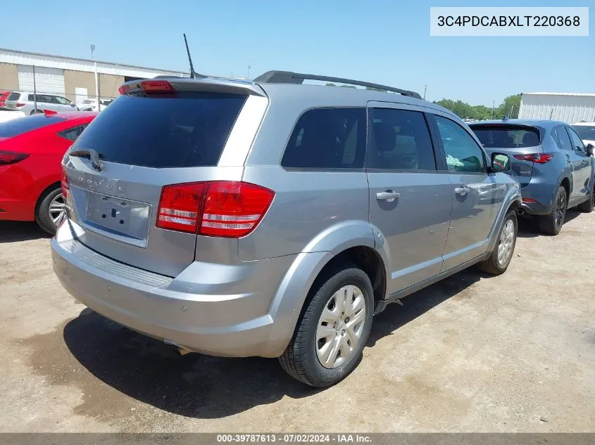 2020 Dodge Journey Se Value VIN: 3C4PDCABXLT220368 Lot: 39787613