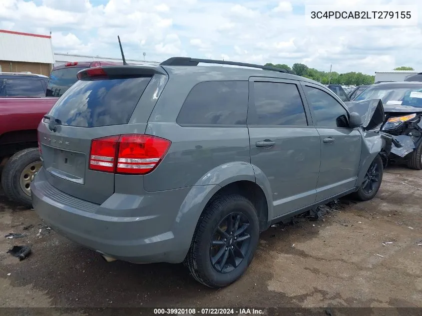 2020 Dodge Journey Se Value VIN: 3C4PDCAB2LT279155 Lot: 39920108