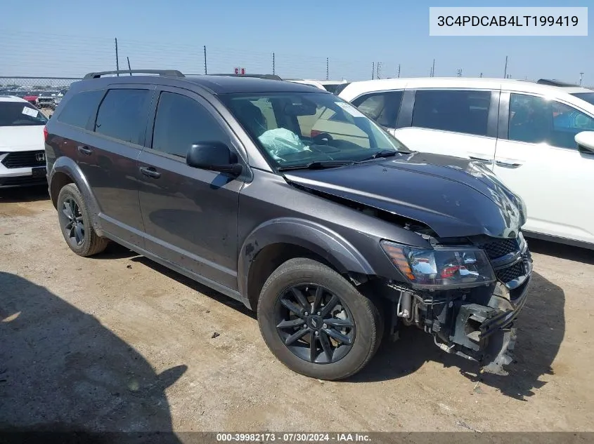 2020 Dodge Journey Se Value VIN: 3C4PDCAB4LT199419 Lot: 39982173