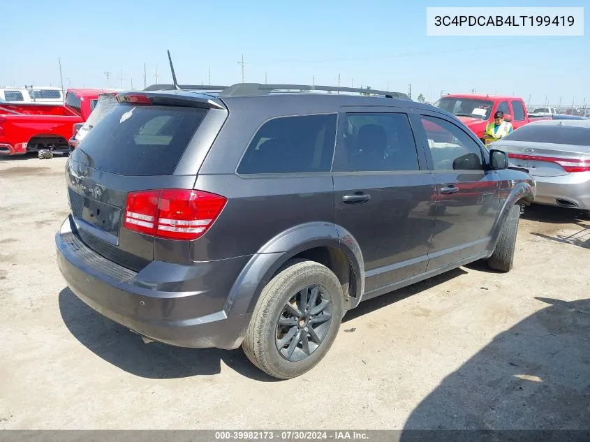 2020 Dodge Journey Se Value VIN: 3C4PDCAB4LT199419 Lot: 39982173