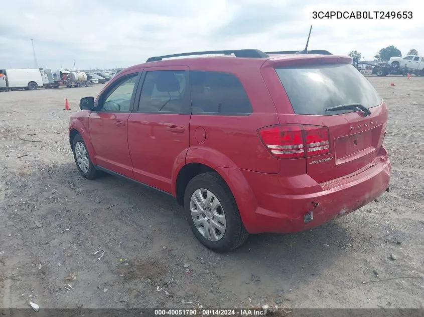 3C4PDCAB0LT249653 2020 Dodge Journey Se Value