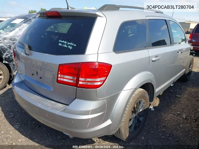 2020 Dodge Journey Se Value VIN: 3C4PDCAB3LT280704 Lot: 40065441