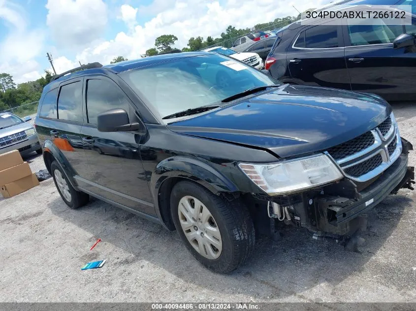 2020 Dodge Journey Se VIN: 3C4PDCABXLT266122 Lot: 40094486