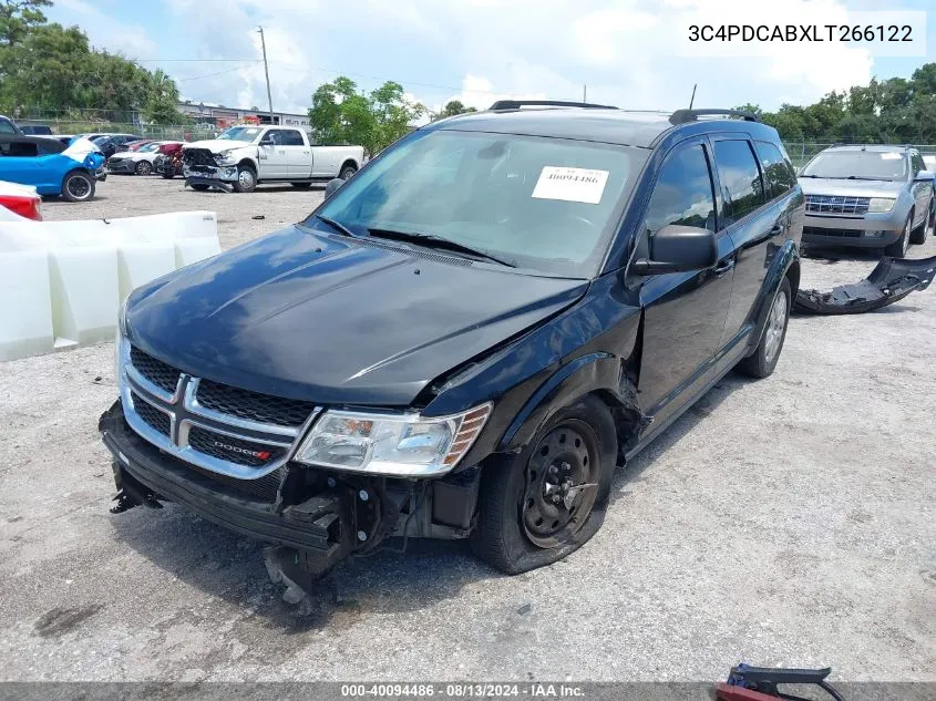 2020 Dodge Journey Se VIN: 3C4PDCABXLT266122 Lot: 40094486