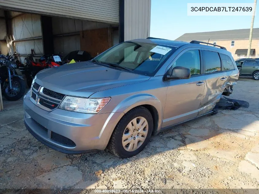 3C4PDCAB7LT247639 2020 Dodge Journey Se Value