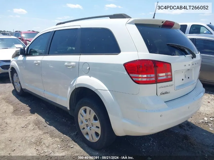 2020 Dodge Journey Se Value VIN: 3C4PDCAB4LT266052 Lot: 40160391