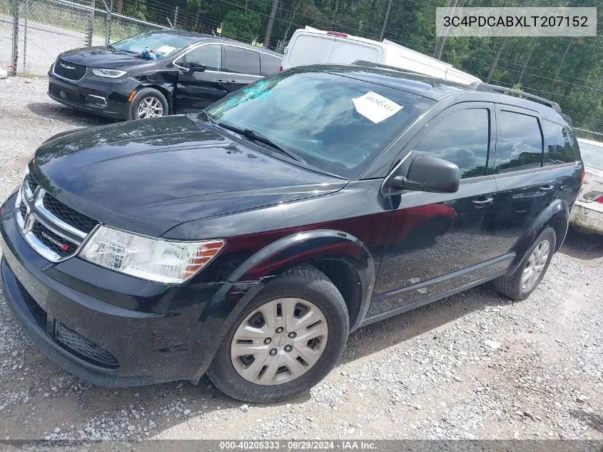 2020 Dodge Journey Se Value VIN: 3C4PDCABXLT207152 Lot: 40205333